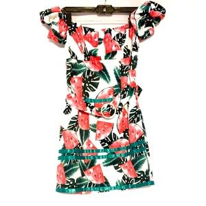 BANJUL Off the Shoulder Watermelon Mini Dress-Small